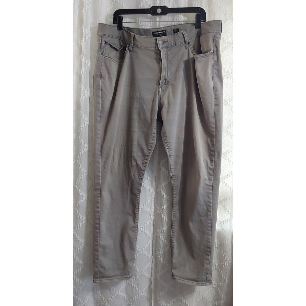 Lucky Brand Mens 38x32 Taupe 5-Pocket Straight Leg Casual Pants Chinos